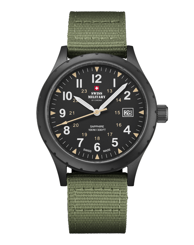 Swiss Military SM34108.07 – Classic Army Style Watch Black Canvas image 0