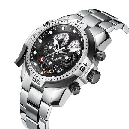 Reef Tiger Men's Aurora Concept Skeleton Automatic Mechanical Watch image 1