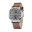 MEGIR Men's Dual Time Chronograph Date 42mm Silver / Leather Watch