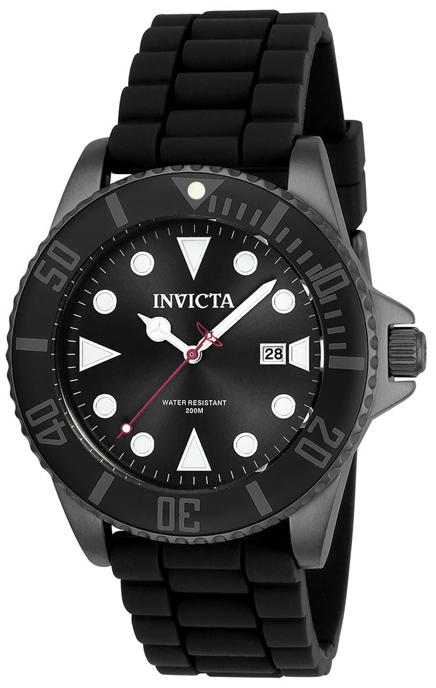 INVICTA Men's Pro Diver 44mm Black / Silicone Strap 200m Watch