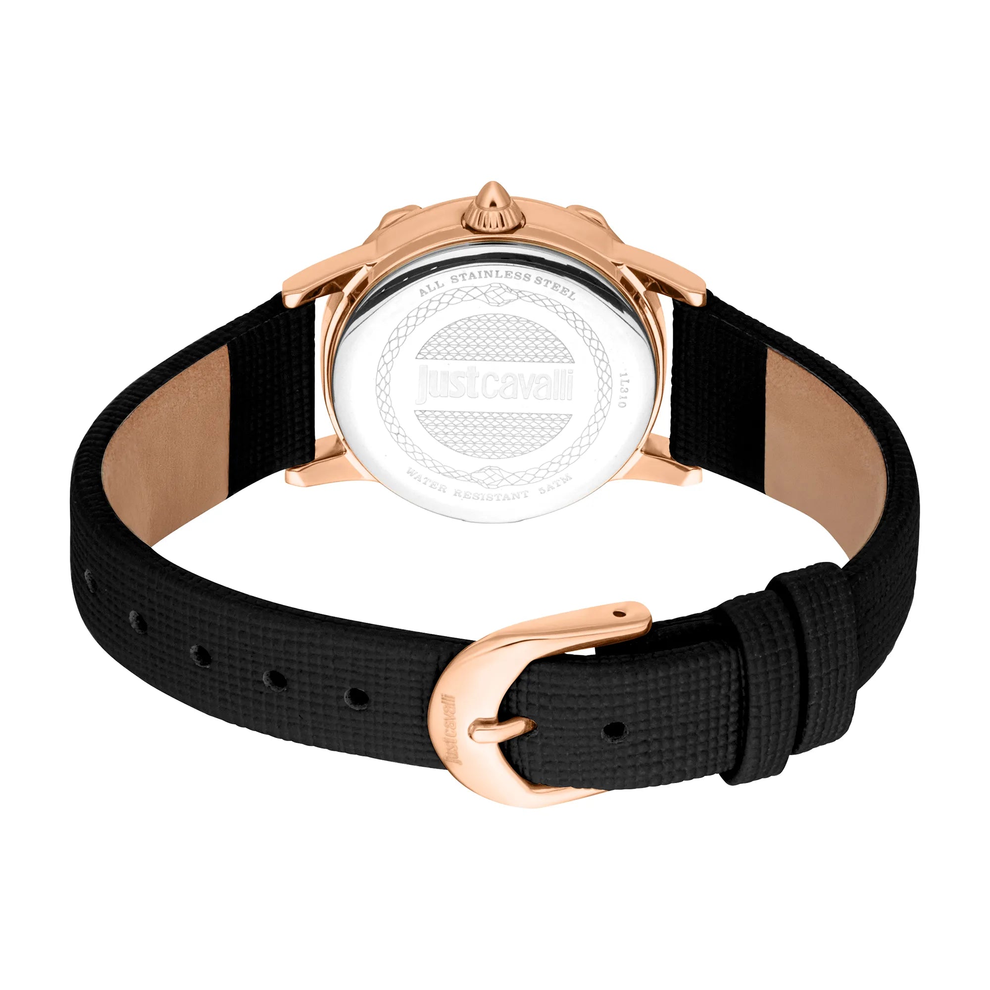 Just Cavalli Animalier Fiorenza Snake Leather Black RG Silver image 1