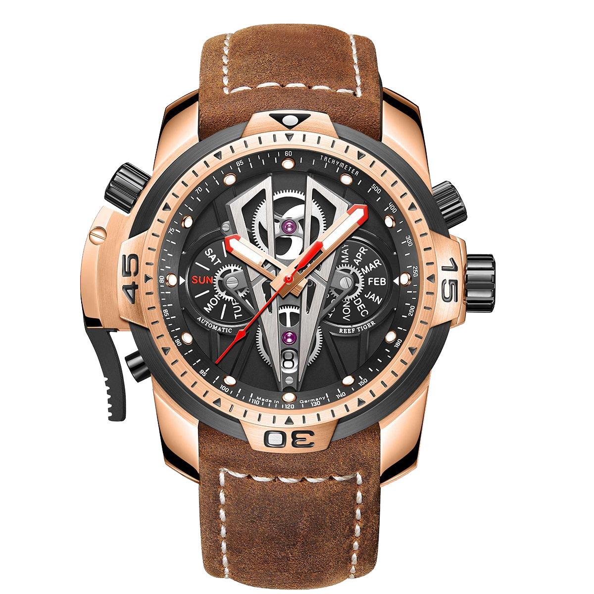 Reef Tiger Men's Aurora Concept II Skeleton Automatic Mechanical Watch image 0