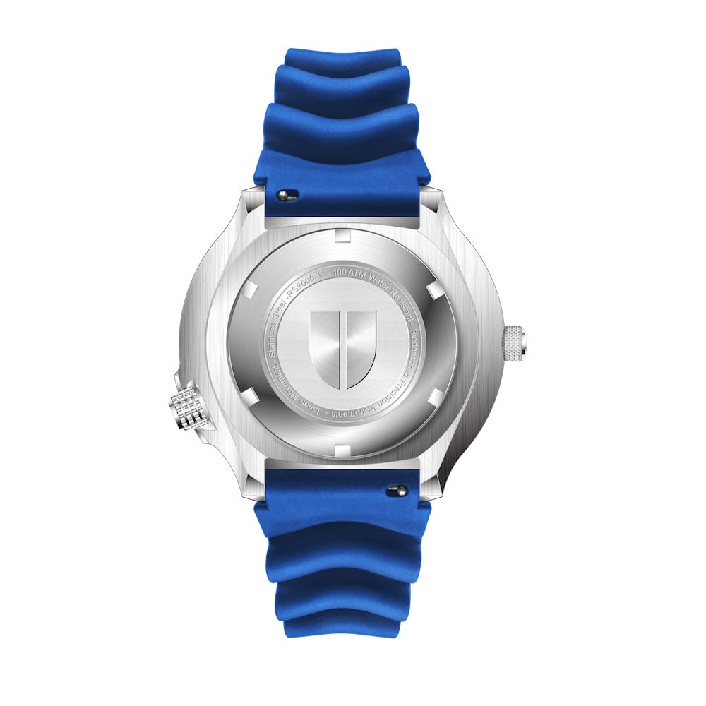 RIEDENSCHILD PRECISION INSRUMENTS GERMANY Divers Taucheruhr 1000m Helium Valve Watch Silver/Blue image 5