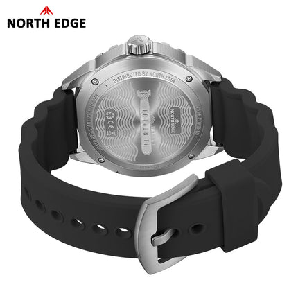 NORTH EDGE Tactical TRITON-TI Titanium Case Solar-Powered Diving Watch Luxury Quartz Men‘s Watch 300M Waterproof 180+ Day Power