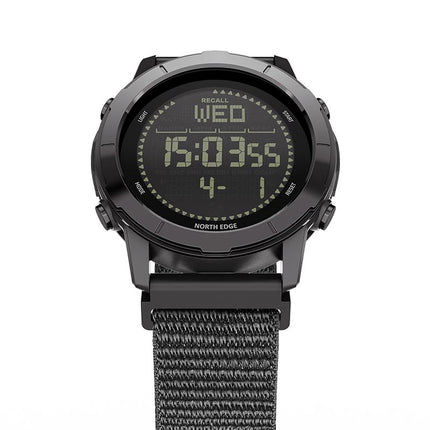 NORTH EDGE LITECORE Tactical Compass Digital Watch Men's Watch 45mm Nylon Strap EL Backlight Calendar 50m Waterproof
