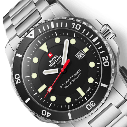 Swiss Military SMS34102.01-Swiss Solar Sports Watch Black Steel image 2