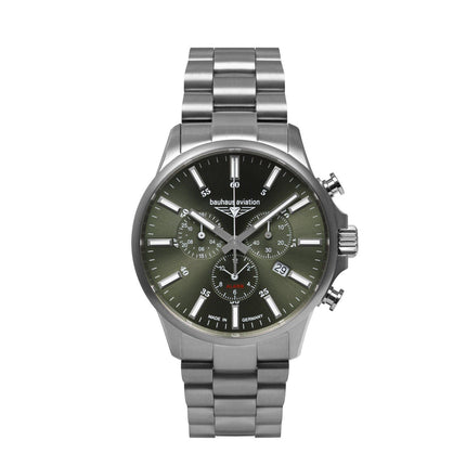 BAUHAUS AVIATION Men’s Titanium Quartz Chronograph Bracelet Watch 2880M4 image 2