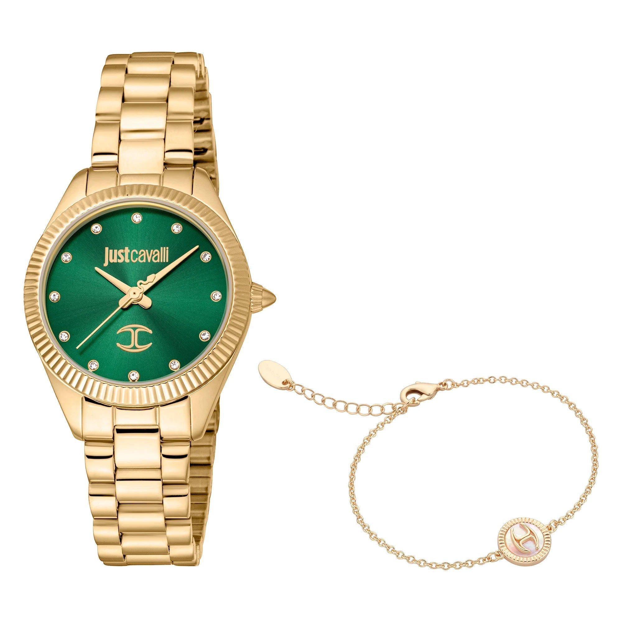 Just Cavalli Glam Chic Pacentro Yellow Gold Bottle Green image 0