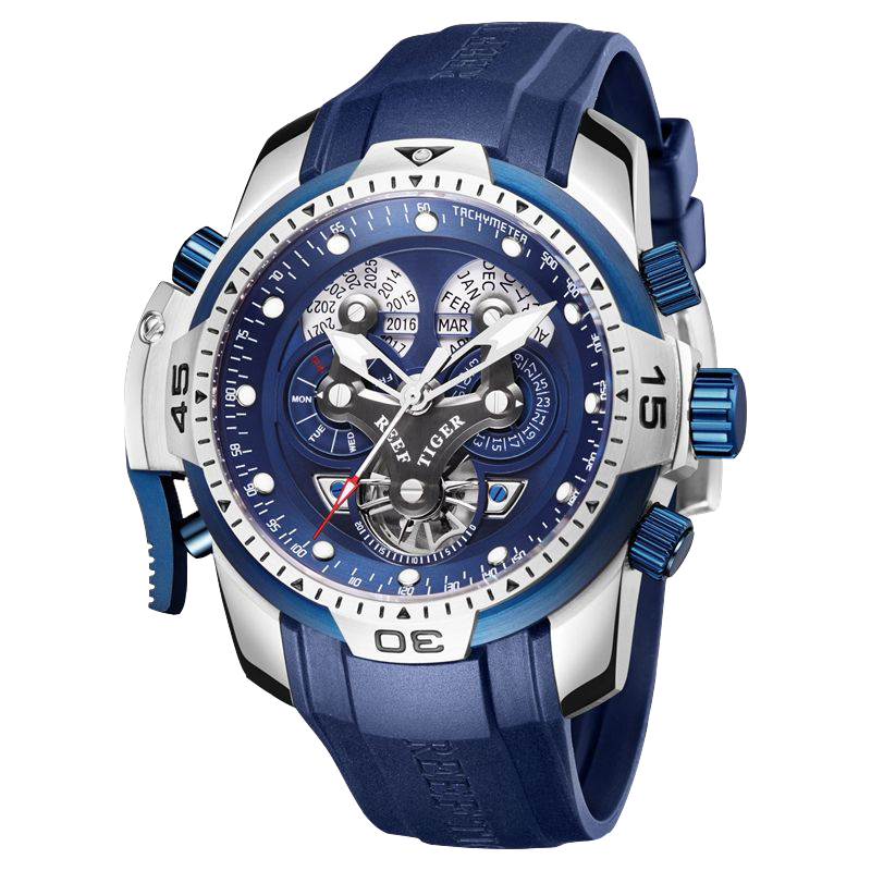 Perfect Luxury Men's Automatic Sport Watches - Reef Tiger Aurora Concept Series - Rubber image