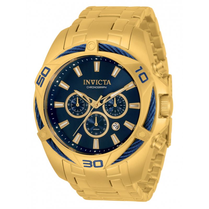 Invicta Men's Bolt 50mm Chronograph Watch Gold/Blue image 0