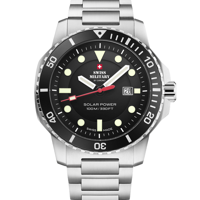Swiss Military SMS34102.01-Swiss Solar Sports Watch Black Steel image 0