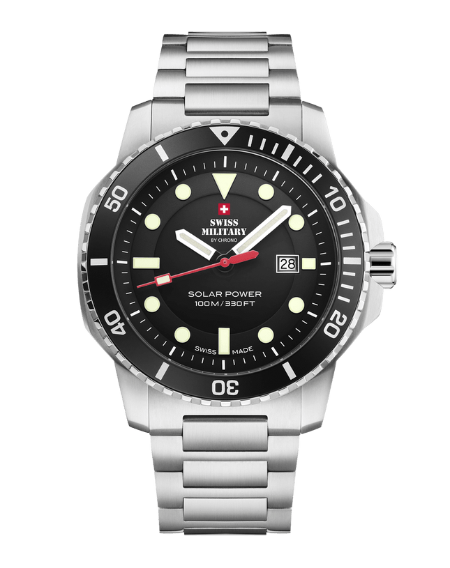 Swiss Military SMS34102.01-Swiss Solar Sports Watch Black Steel image 0