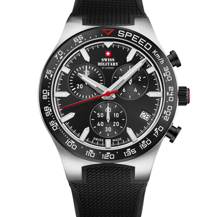 Swiss Military Speed Chronograph Watch – Black Rubber | SM34115.05 image 0