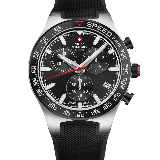 Swiss Military Speed Chronograph Watch – Black Rubber | SM34115.05 image 0