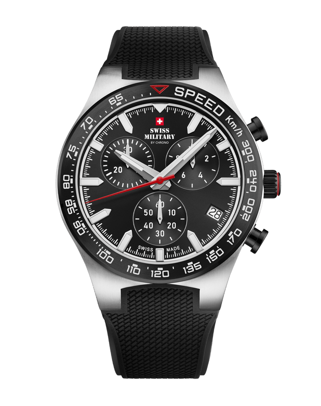 Swiss Military Speed Chronograph Watch – Black Rubber | SM34115.05 image 0