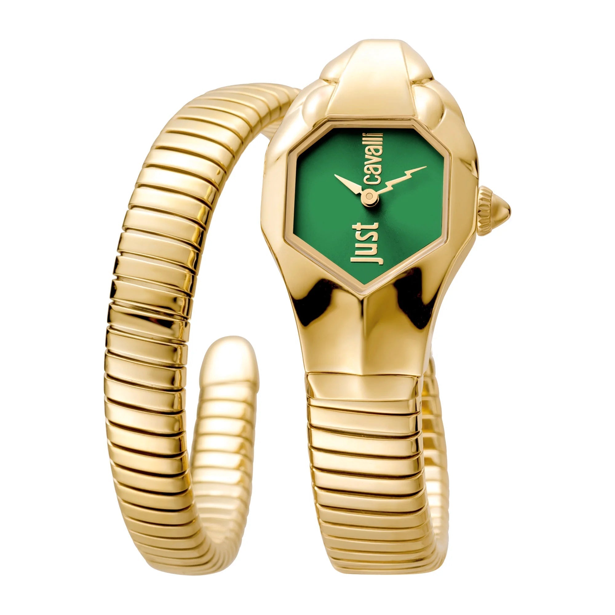 Just Cavalli Signature Snake Glam DNA Yellow Gold Green image 0