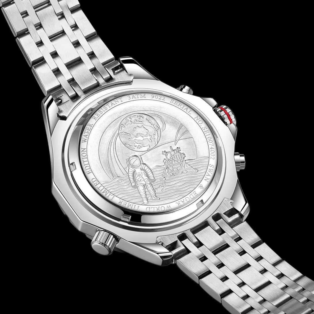 World Timer Mechanical Quartz Hybrid- Steel Matt Grey image 5