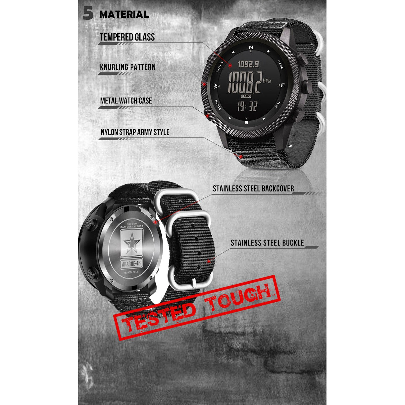 NORTH EDGE Tactical Apache 46 Watch Nylon