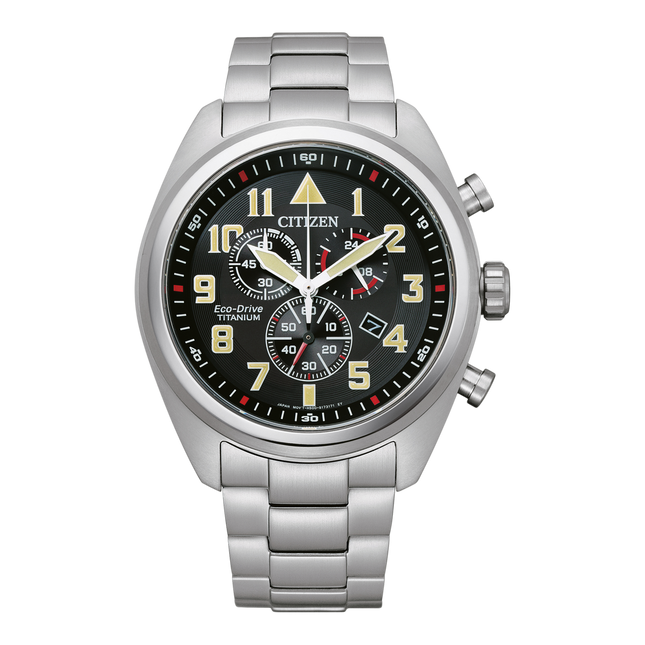 CITIZEN Garrison Super Titanium Pilot Chronograph Watch AT2480-81E