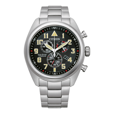 CITIZEN Garrison Super Titanium Pilot Chronograph Watch AT2480-81E