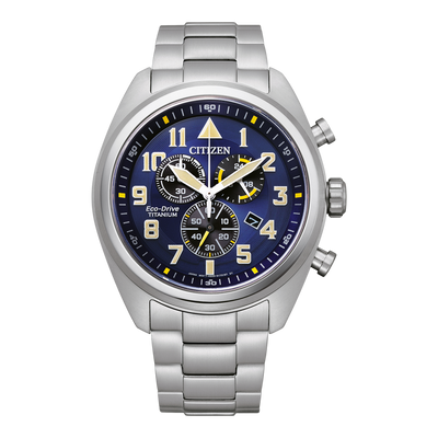 CITIZEN Garrison Super Titanium Pilot Chronograph Watch AT2480-81L