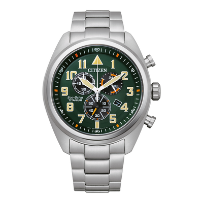 CITIZEN Garrison Super Titanium Pilot Chronograph Watch AT2480-81X