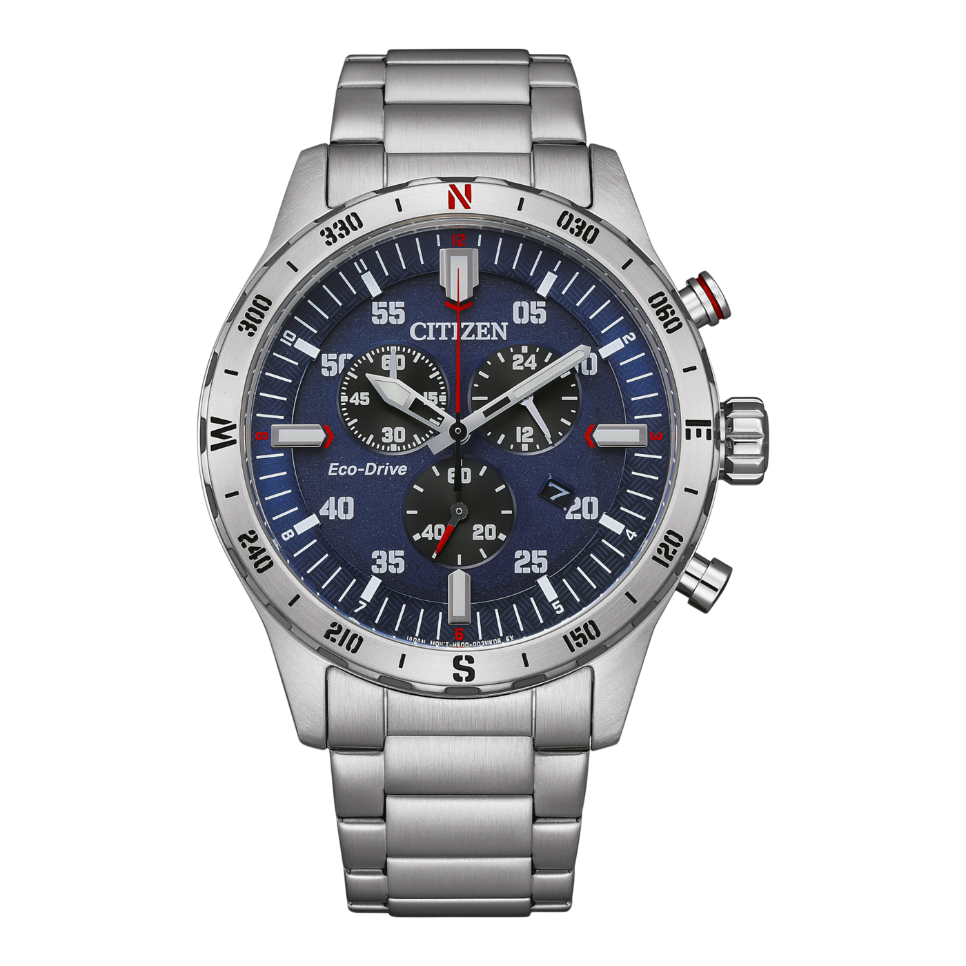CITIZEN Eco-Drive Chronograph Watch Silver / Blue AT2520-89L
