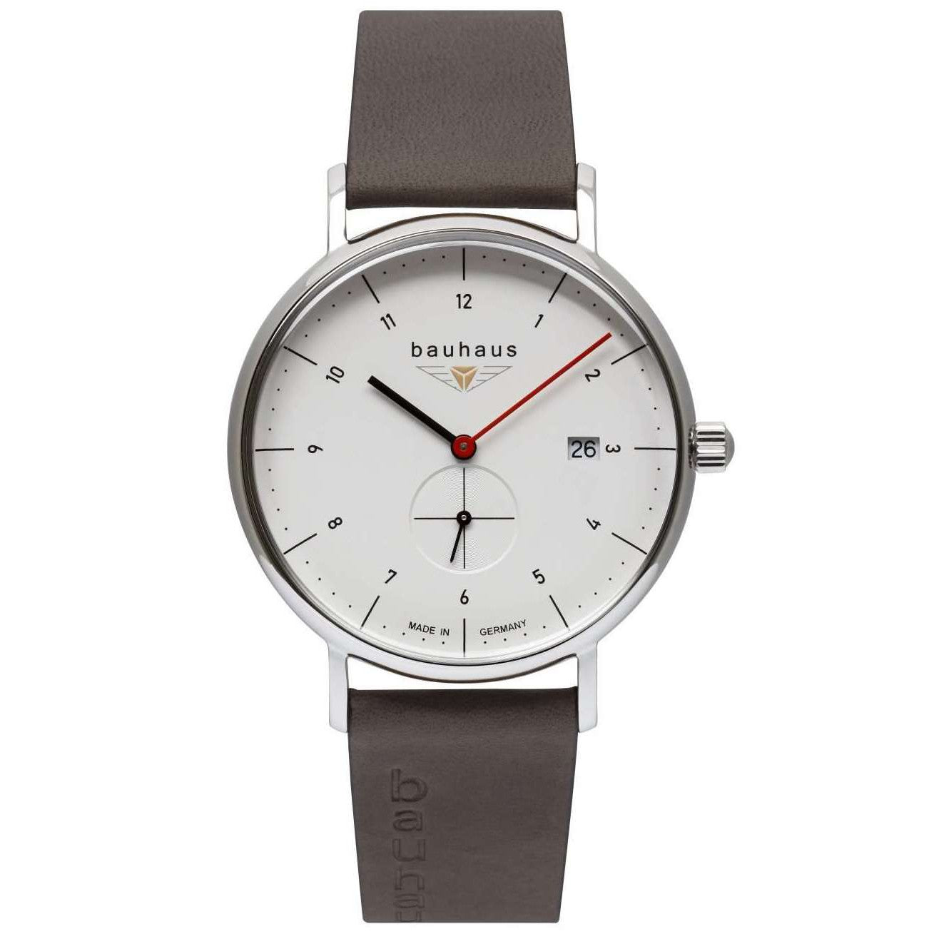 BAUHAUS Men's Quartz Date Series Leather Strap Watch 21301