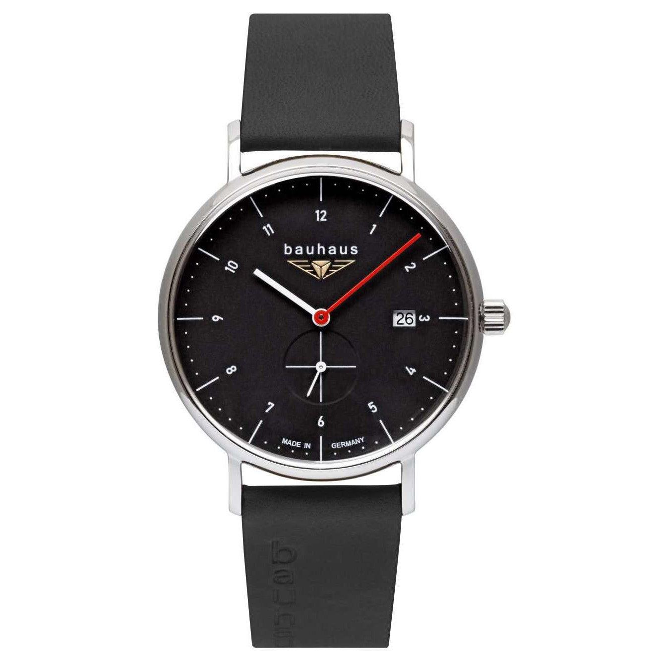 BAUHAUS Men's Quartz Date Series Leather Strap Watch 21302