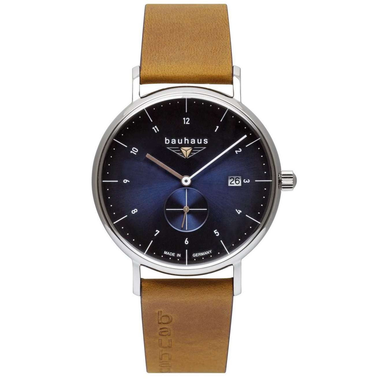BAUHAUS Men's Quartz Date Series Leather Strap Watch 21303