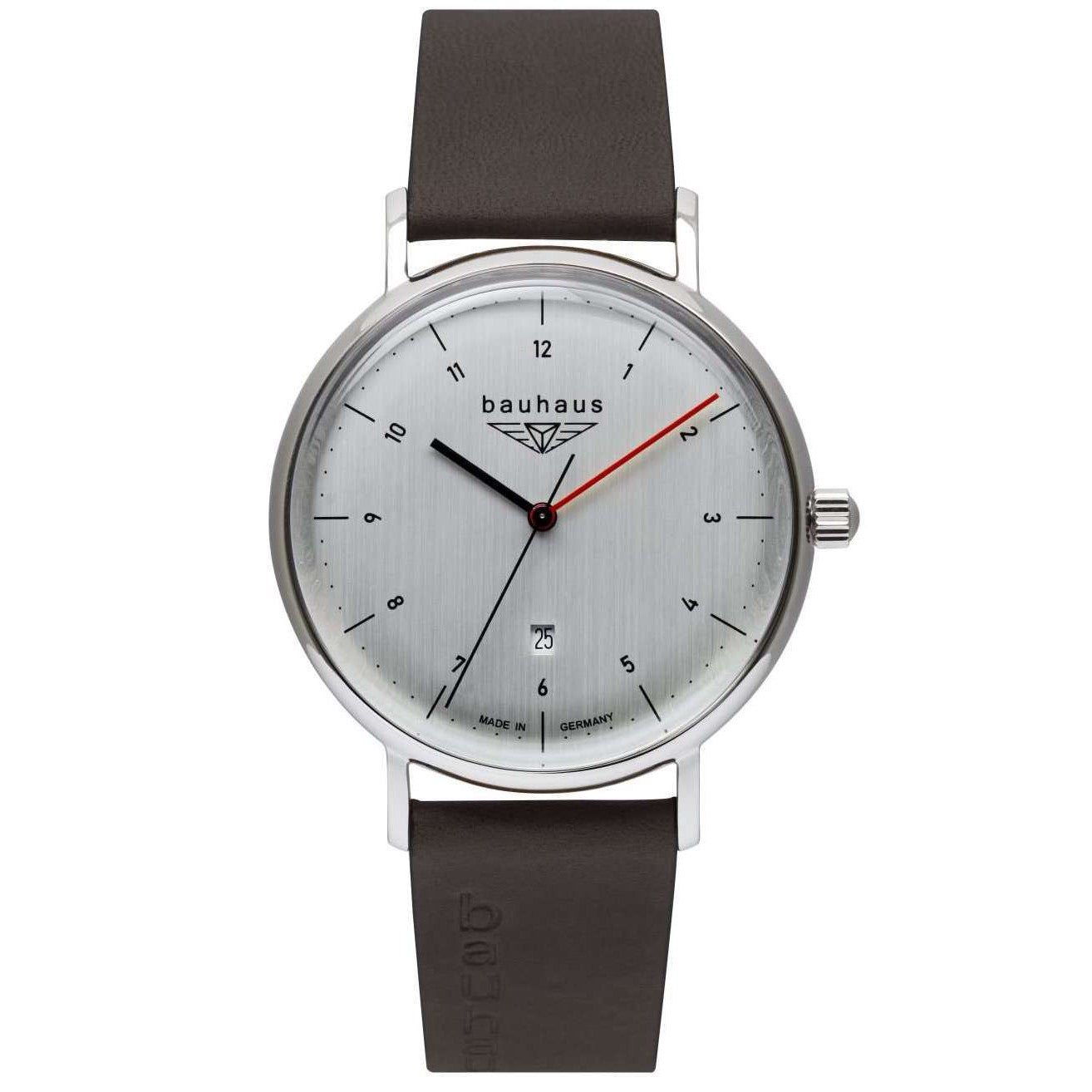 BAUHAUS Men's Quartz Date Series Leather Strap Watch 21401