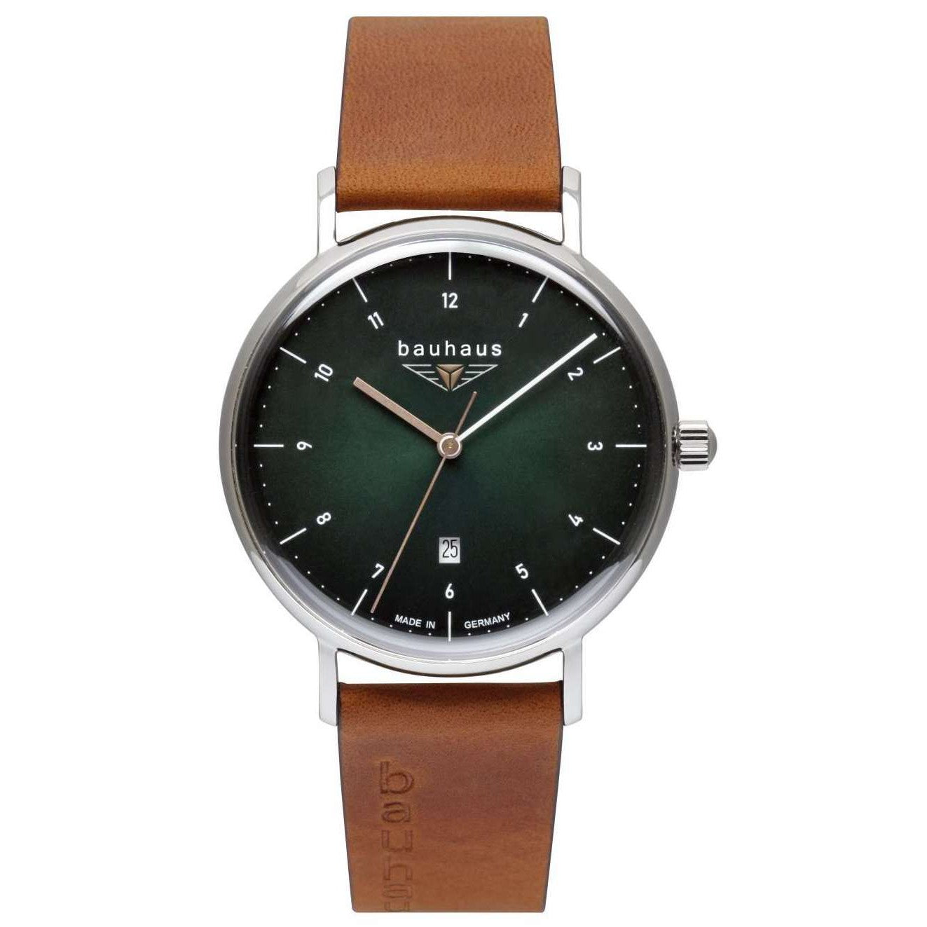 BAUHAUS Men's Quartz Date Series Leather Strap Watch 21404