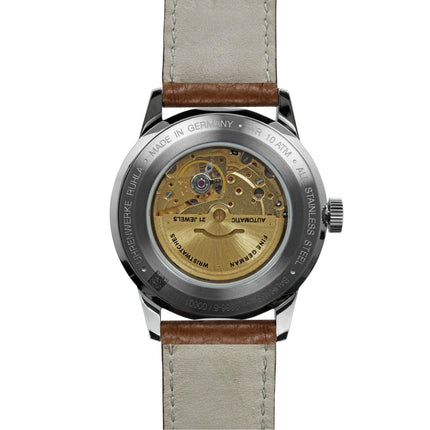 BAUHAUS Aviation Men's Automatic Leather Watch 23665
