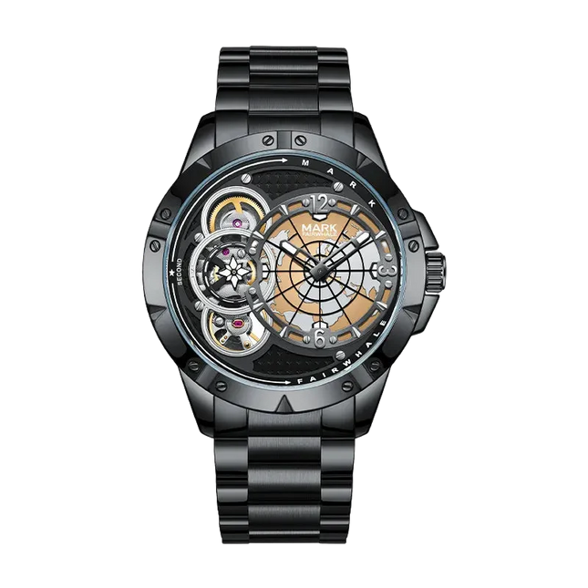 Mark Fairwhale FW-6005 ORBIMAR - Men’s Skeleton Automatic World Map Watch