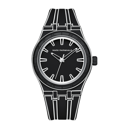 Mark Fairwhale FW-5110 2D SKETCH Watch - Minimalist Black & White Design