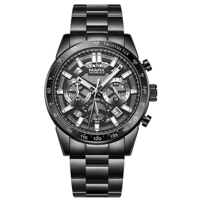 Mark Fairwhale FW-5880 ONYXARON - Men’s Black Chronograph Sapphire Crystal Watch