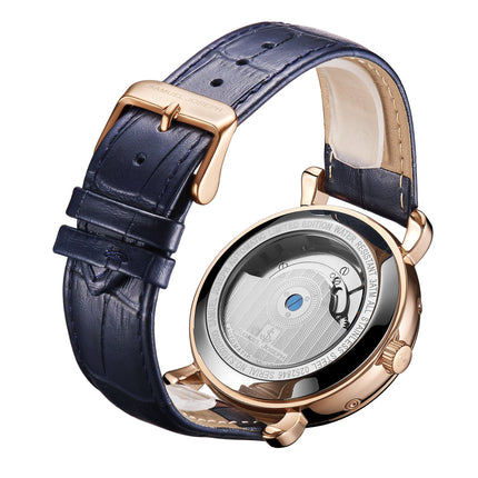 SAMUEL JOSEPH London Limited Edition Navy & Gold Automatic Skeleton Men's Watch