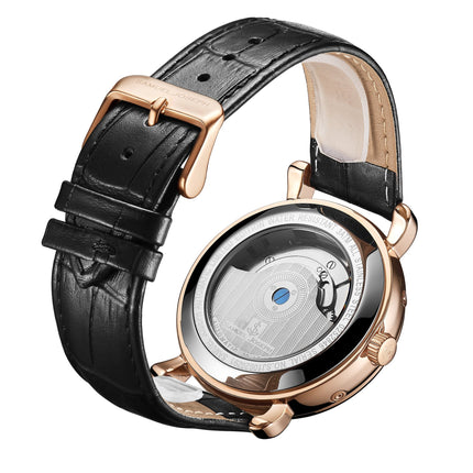 SAMUEL JOSEPH London Limited Edition Black & Gold Automatic Skeleton Men's Watch