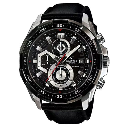Casio Edifice EFR-539L-1AVUDF Black Dial Leather Band Men's Watch