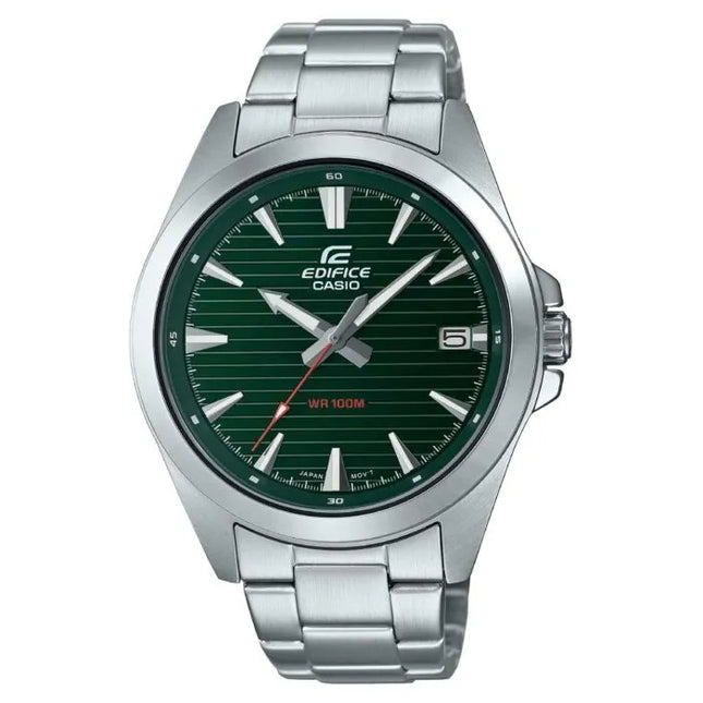 Casio Edifice Analog EFV-140D-3AVUDF Green Dial Stainless Steel Men's Watch