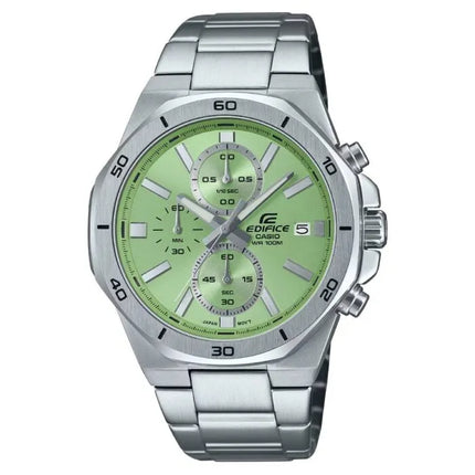 Casio Edifice Standard Chronograph EFV-640D-3AVUDF Green Dial 44.3mm Stainless Steel Men's Watch