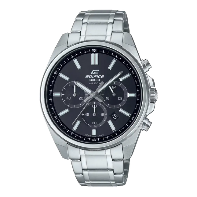 Casio Edifice Standard Chronograph EFV-650D-1AVUDF Black Dial Stainless Steel Men's Watch