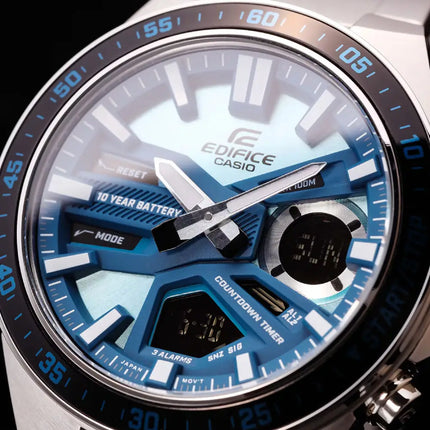 Casio Edifice Standard Chronograph EFV-C110D-2BDF Blue Dial Stainless Steel Men's Watch