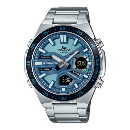 Casio Edifice Standard Chronograph EFV-C110D-2BDF Blue Dial Stainless Steel Men's Watch