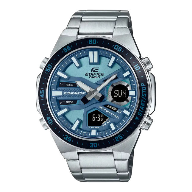Casio Edifice Standard Chronograph EFV-C110D-2BDF Blue Dial Stainless Steel Men's Watch