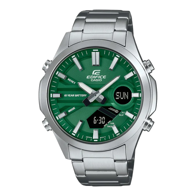 Casio Edifice Standard Analog-Digital EFV-C120D-3ADF Green Dial 45.5mm Stainless Steel Men's Watch