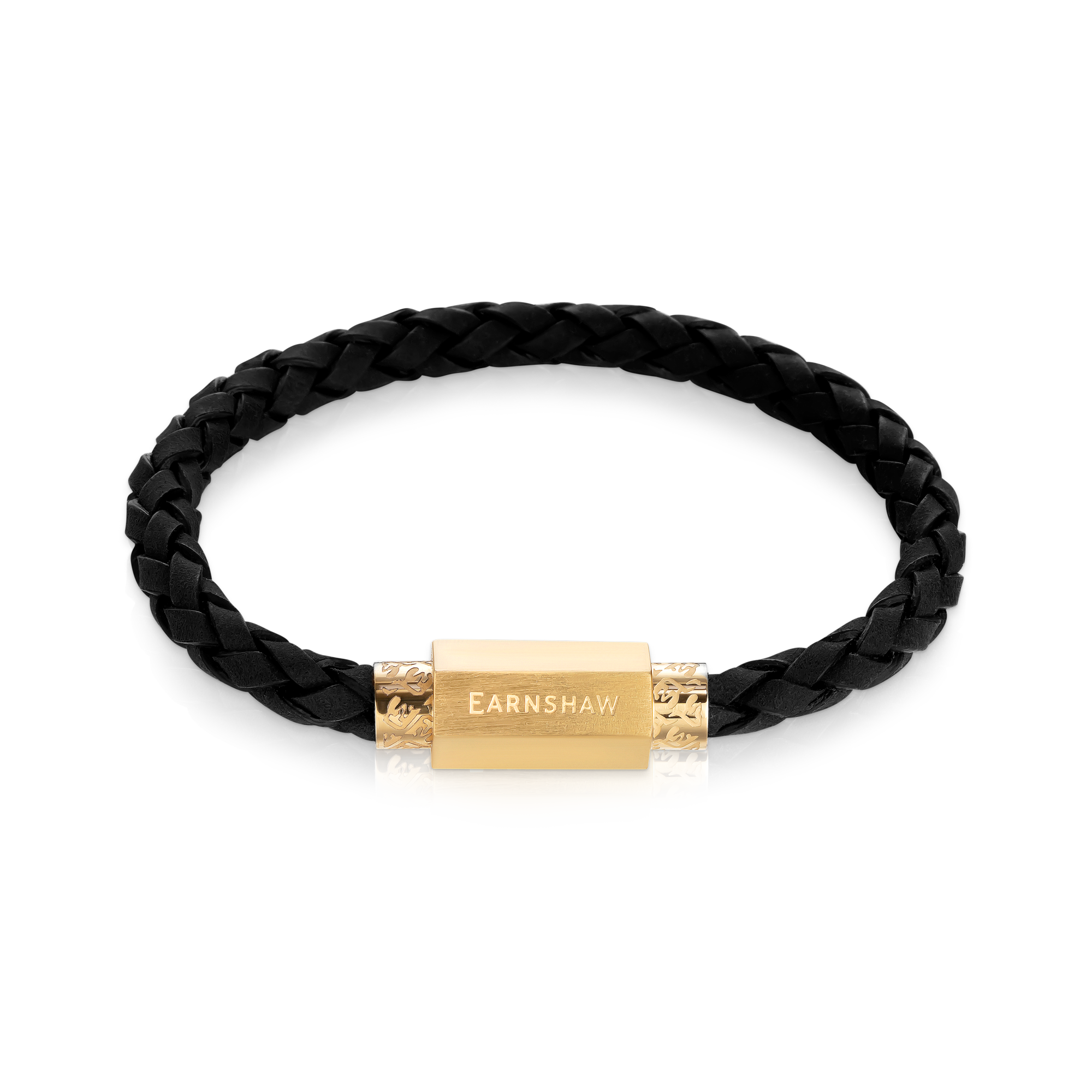 THOMAS EARNSHAW LONGCASE LEATHER BRACELET GILDED OBSIDIAN ES-002-B1