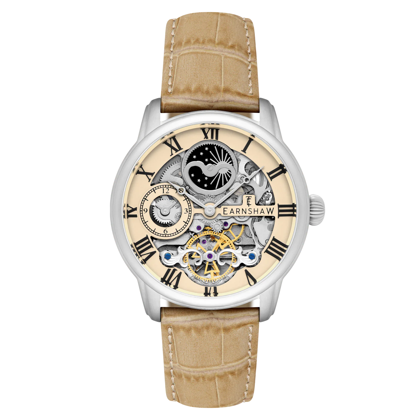 THOMAS EARNSHAW Longitude Automatic Skeleton Chicory Brown