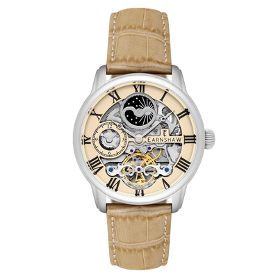 THOMAS EARNSHAW Longitude Automatic Skeleton Chicory Brown