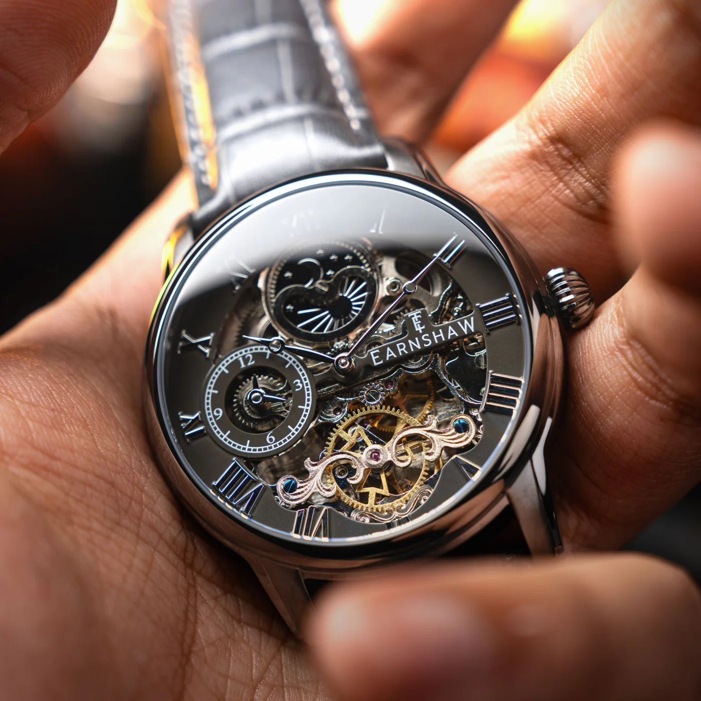 THOMAS EARNSHAW Longitude Automatic Skeleton Black Steel